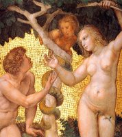 The Stanza Della Segnatura Ceiling Adam And Eve [detail 1] by Raphael